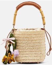 Self-Portrait - Small Raffia Bucket Bag - Lyst