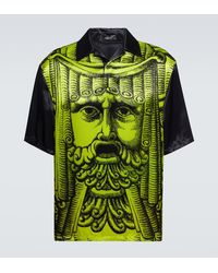 Versace - Printed Satin Bowling Shirt - Lyst
