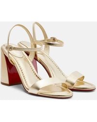 Christian Louboutin - Miss Jane 85 Metallic Leather Sandals - Lyst
