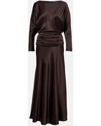 STAUD - Freda Ruched Silk-Blend Gown - Lyst