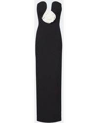 Roland Mouret - Floral-Applique Crepe Bustier Gown - Lyst