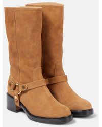 Chloé - Dakota Suede Biker Boots - Lyst