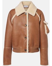Loewe - Shearling-Trimmed Leather Blouson - Lyst
