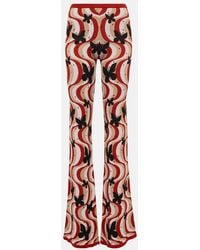 Alessandra Rich - Printed High-Rise Flare Pants - Lyst