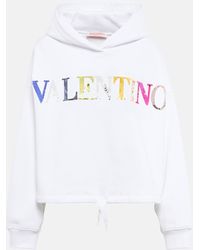 Valentino - Sweat-shirt a capuche en coton a logo - Lyst