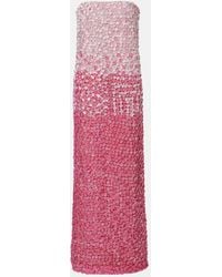 La Fuori - Robe Aus Seide Mit Pailletten - Lyst