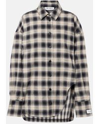 The Attico - Checked Asymmetric Cotton Shirt - Lyst