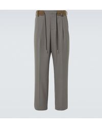 Sacai - Mid-Rise Wide-Leg Pants - Lyst