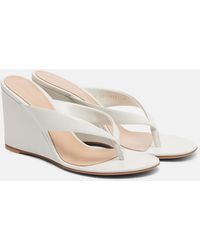 Gianvito Rossi - Leather Wedge Thong Sandals - Lyst