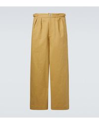 Bode - Cotton Twill Wide-Leg Pants - Lyst