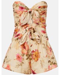 Zimmermann - Mahon Floral Cotton Romper - Lyst