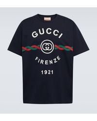 Gucci - T-shirt En Jersey De Coton Avec Inscription « Firenze 1921 » - Lyst