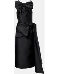 ShuShu/Tong - Bow-Detail Wool And Silk-Blend Midi Dress - Lyst