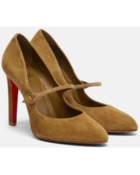Christian Louboutin - Mary Fannylove 100 Suede Pumps - Lyst