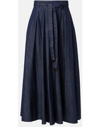 Max Mara - Amanda Chambray Maxi Skirt - Lyst