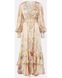 CAMILLA - Embellished Printed Silk Maxi Dress - Lyst