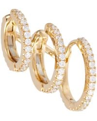 Maria Tash Linked Pave Eternity 18kt Gold Stacked Ear Cuff With Diamonds - Metallic