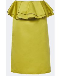 Plan C - Peplum Satin Midi Skirt - Lyst