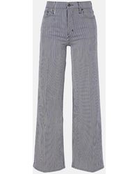 FRAME - Le Slim Palazzo Striped Wide-Leg Pants - Lyst