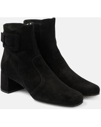 Roger Vivier - Tres Vivier 45 Suede Ankle Boots - Lyst