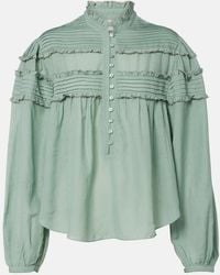 Isabel Marant - Doana Cotton-Blend Ruffled Blouse - Lyst