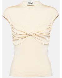 TOVE - Paola Gathered Jersey Top - Lyst