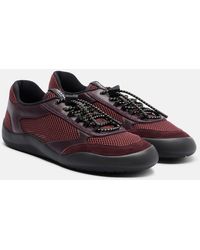 Prada - Speedrock Leather-Trimmed Sneakers - Lyst