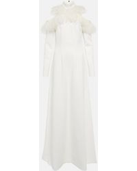 Christopher Kane - Bridal Feather-Trimmed Crepe Gown - Lyst