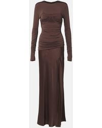 SIR. - Alessia Draped Jersey And Satin Maxi Dress - Lyst