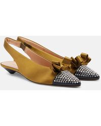 Chloé - Alba 20 Embellished Satin Slingback Pumps - Lyst