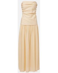 Faithfull the Brand - Hedy Strapless Linen Maxi Dress - Lyst