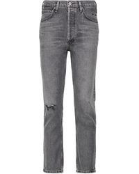 Citizens of Humanity High-Rise Straight Jeans Jolene - Grau