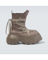 Rick Owens - Megalaced Mega Tractor Leather Combat Boots - Lyst