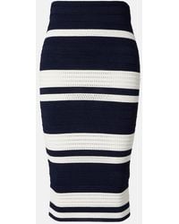 Ralph Lauren - Falda Tubo De Punto A Rayas - Lyst
