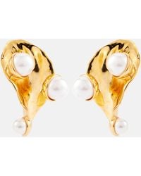 Oscar de la Renta - Abstract Leaf Embellished Earrings - Lyst