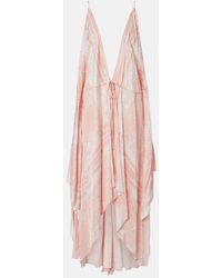 Balmain - Printed Asymmetric Maxi Dress - Lyst
