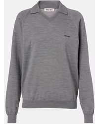 Miu Miu - Virgin Wool Polo Sweater - Lyst