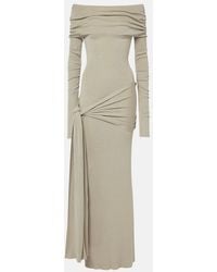 AYA MUSE - Kora Off-Shoulder Silk-Blend Maxi Dress - Lyst