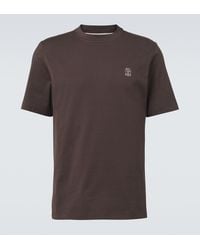 Brunello Cucinelli - Logo Cotton Jersey T-Shirt - Lyst