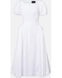 Simone Rocha - Vestido Midi En Popelin De Algodon - Lyst