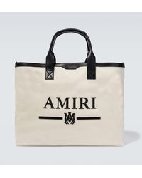 Amiri - Embroidered Leather-trimmed Tote Bag - Lyst