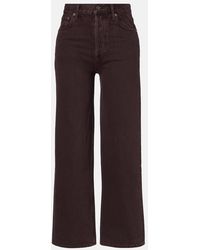 Agolde - Ren Crop High-Rise Wide-Leg Jeans - Lyst