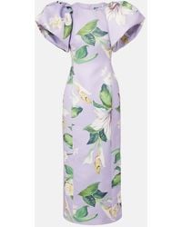 LEO LIN - Lucinda Floral Puff-Sleeve Maxi Dress - Lyst