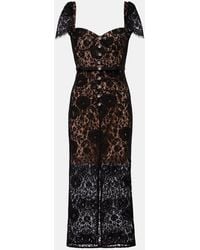 Self-Portrait - Embellished Cotton-Blend Lace Midi Dress - Lyst