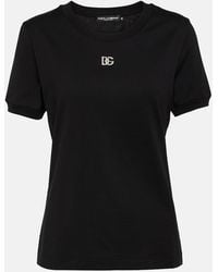 Dolce & Gabbana - T-Shirt With Shimmering Logo - Lyst