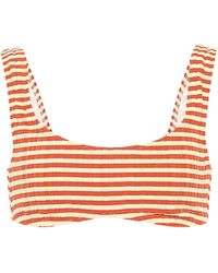 Solid & Striped Gestreiftes Bikini-Oberteil Elle - Orange