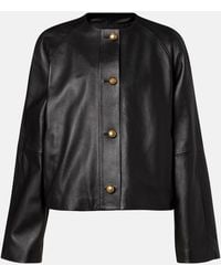 Max Mara - Bouquet Leather Jacket - Lyst