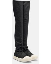 Rick Owens - Coated Denim Over-The-Knee Boots - Lyst