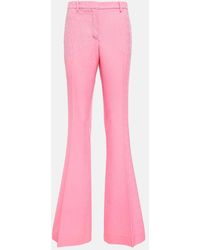Versace - Allover Flared Wool Pants - Lyst
