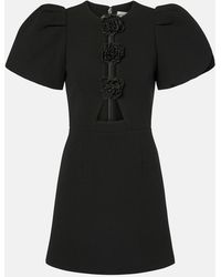 Rebecca Vallance - Aubree Floral-Applique Crepe Minidress - Lyst